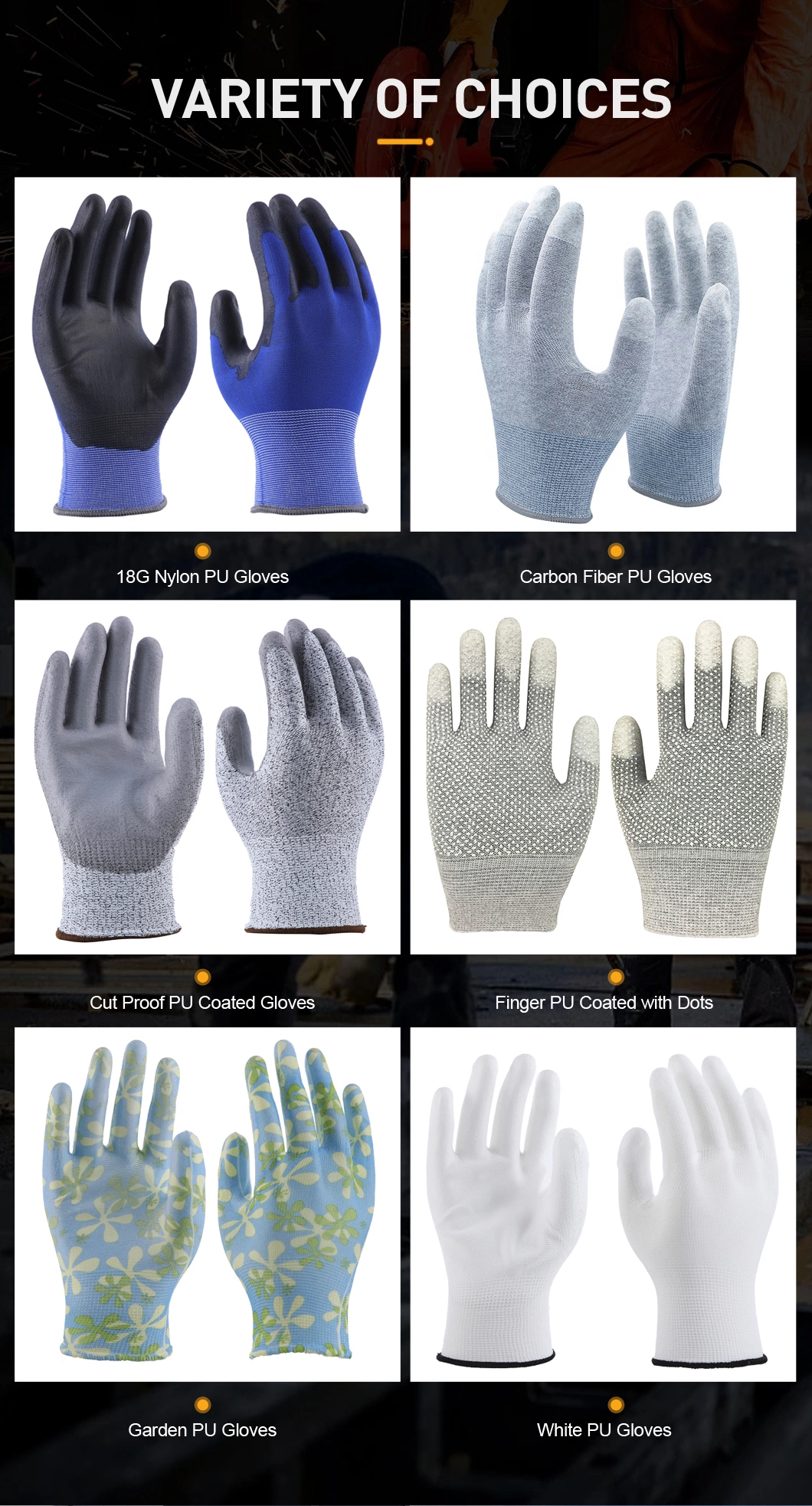 Hot Sale Good Quality PU Coated Gardening Gloves Safety Garden Glove for Work