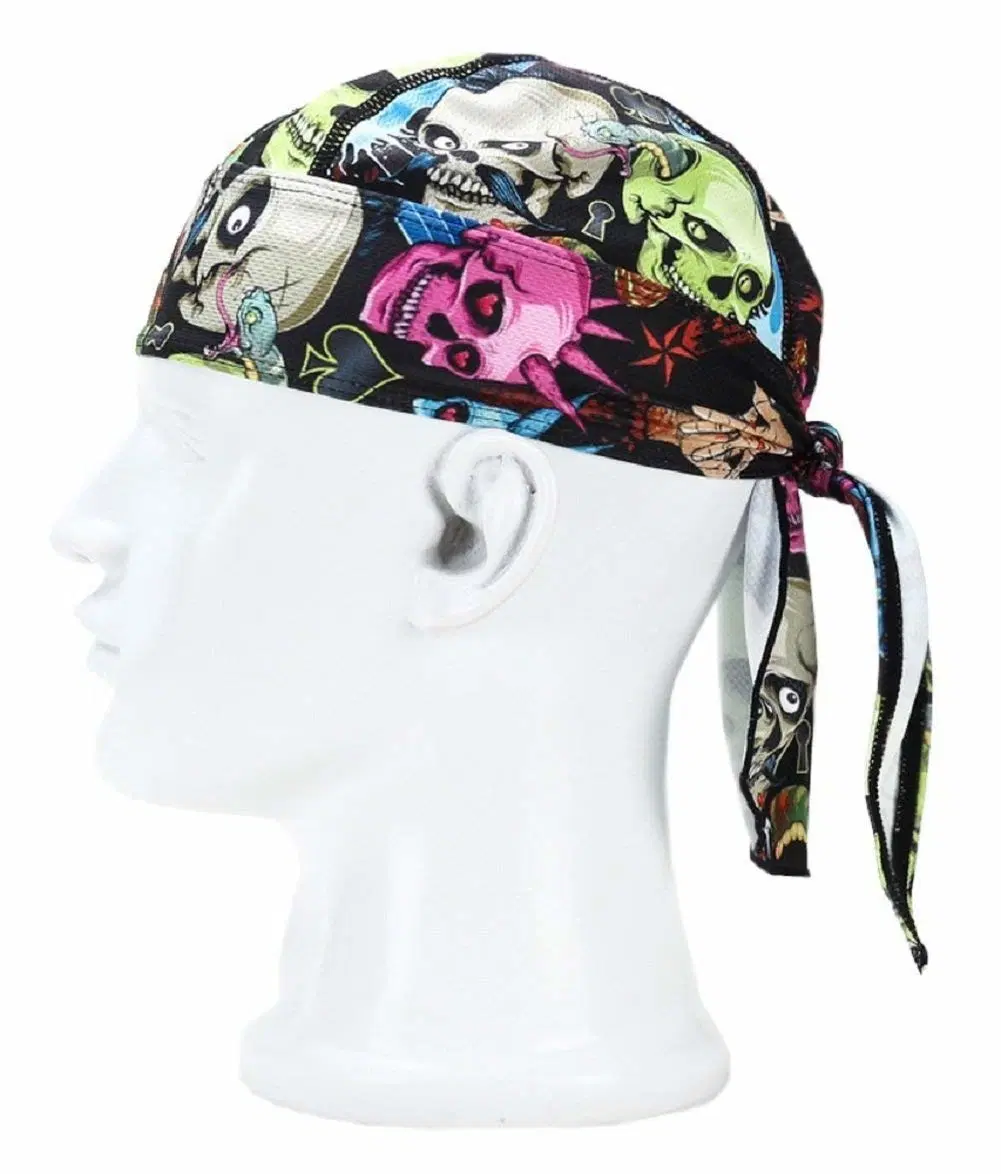 Wicking Adjustable Cycling Bandana Skull Cap Beanie for Outdoor Running Double Dry Head Wrap Headband Sweatband