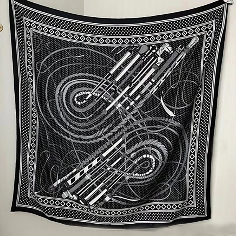 Custom Fashion Noble 130X130cm Large Square Silk Scarf