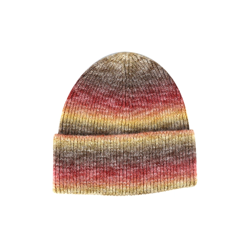 Custom Winter Knitted Beanie Hat Cap Fashion Tie Dye Unisex Beanies
