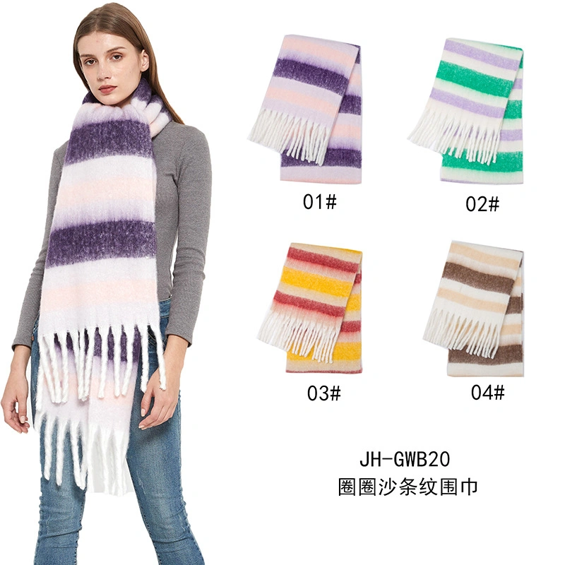 Multi-Color Fringed Scarf
