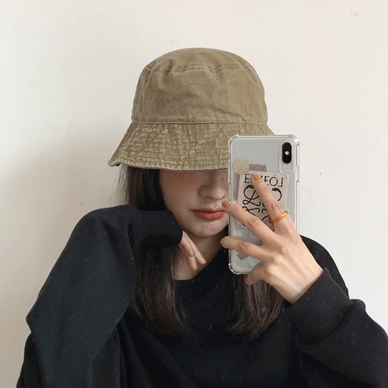 Customized Retro Washed Denim Fisherman Hat for Men and Women in Spring, Autumn, Summer, Korean Version, Trendy Japanese Style Sun Protection Hat