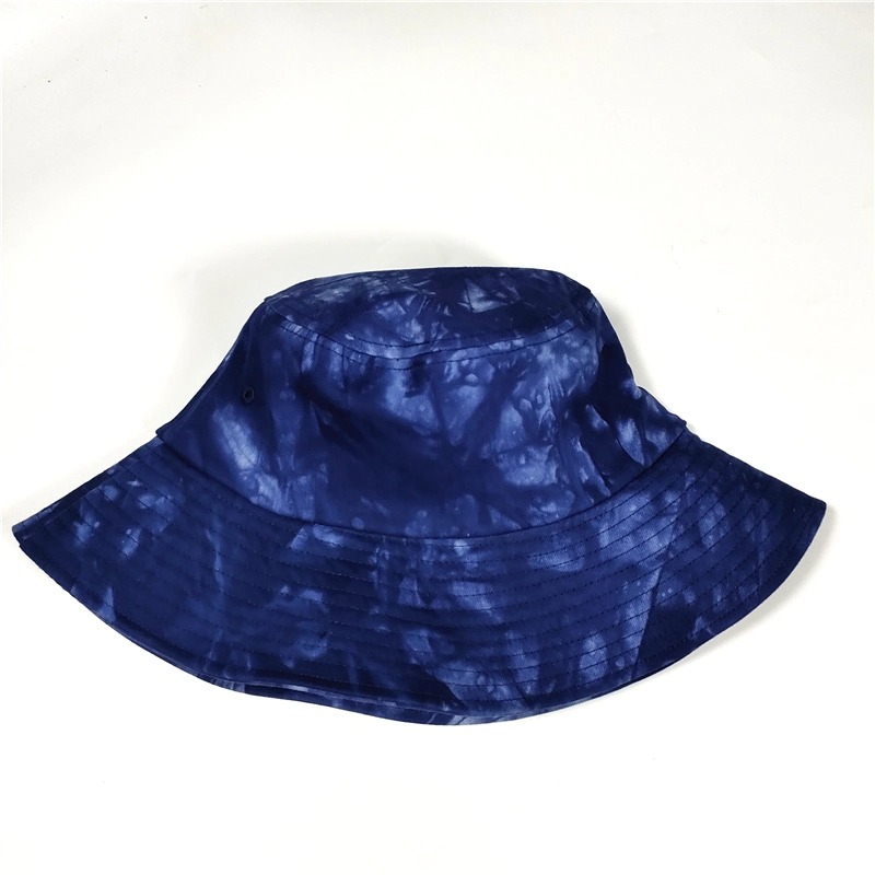 Fashion Tie-Dye Foldable Custom Own Logo Hat Cap with Embroidered Bucket Hat Tie Dye Funny Hip Hop Fishmen Cap Designer Bucket Hat