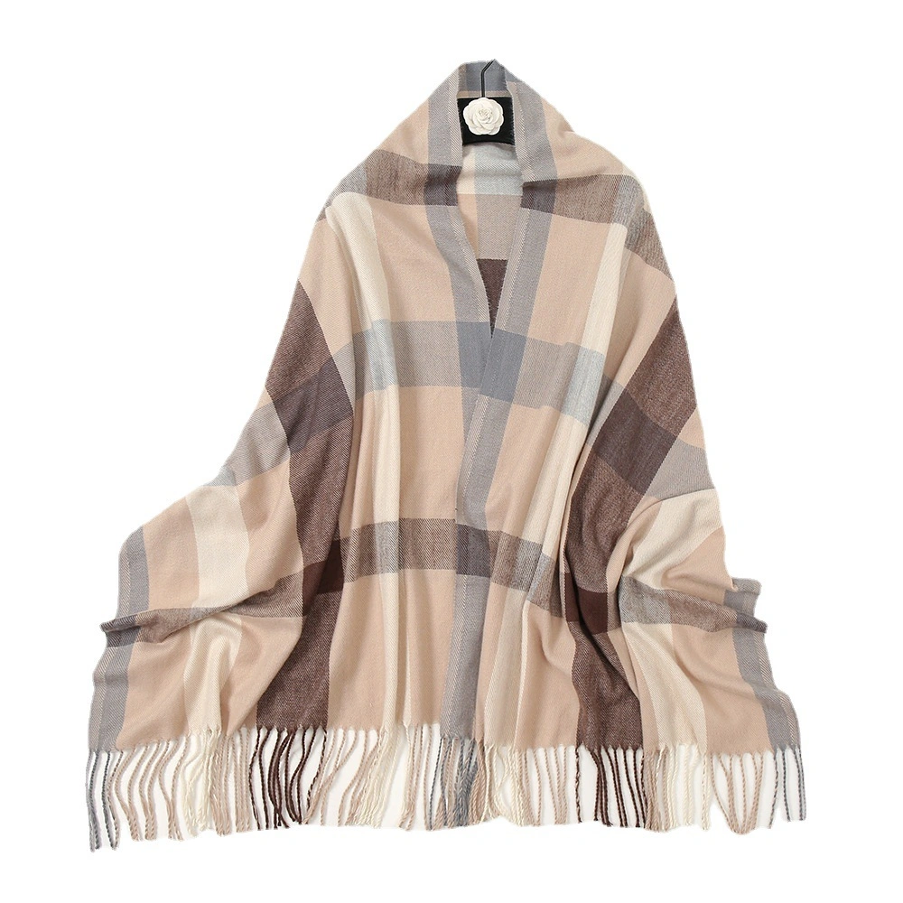 Tassel Plaid Large Scarf Women Fall Winter Scarf Classic Tassel Plaid Scarf