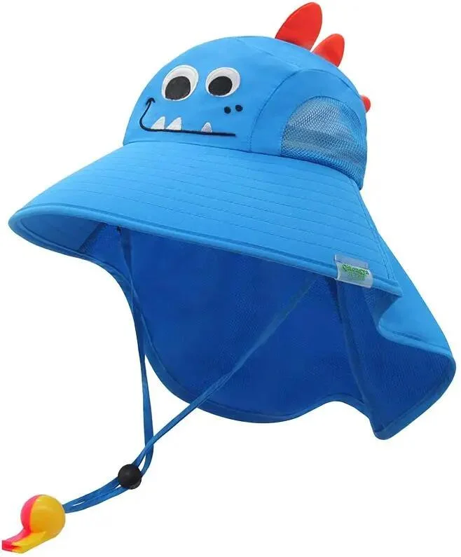 Duoyeree Kids Bucket Hat Summer Sun Protection Large Brimmed Fisherman Hat Beach Animal Hat for Boys Girls