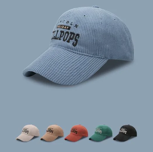 Custom Wholesale Vintage Corduroy Baseball Cap Plain Embroidery Adjustable Golf Hat with Your Own Logo