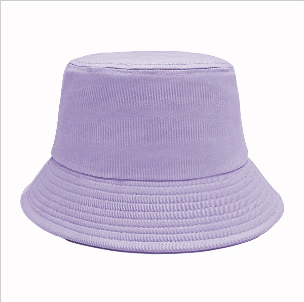 Pure Cotton Summer Fisherman Hat Single Sided Casual Advertising Basin Hat Printed Logo Solid Color Woven Bucket Hat