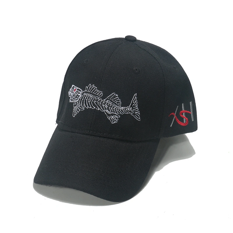 Fish Bone Embroidery Baseball Hat Outdoor Camouflage Fishing Cap
