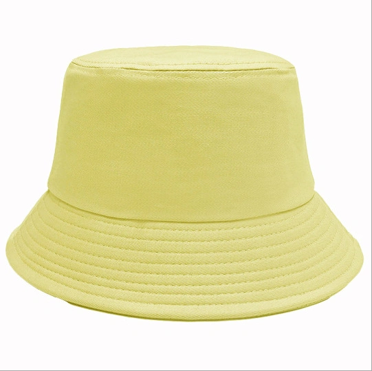 Pure Cotton Summer Fisherman Hat Single Sided Casual Advertising Basin Hat Printed Logo Solid Color Woven Bucket Hat