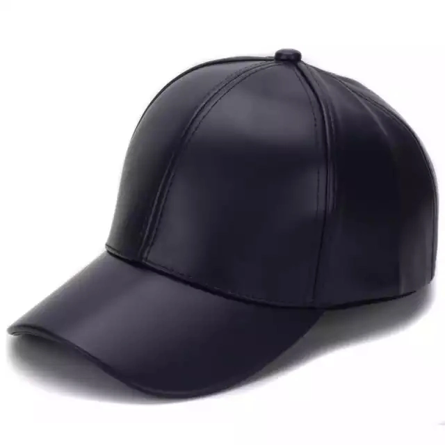 Classic Plain PU Baseball Cap Fashion Blank No Logo Leather Hat and Baseball Cap