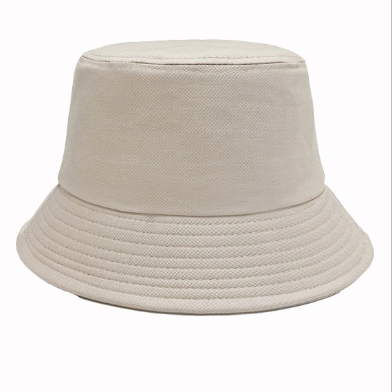 Pure Cotton Summer Fisherman Hat Single Sided Casual Advertising Basin Hat Printed Logo Solid Color Woven Bucket Hat