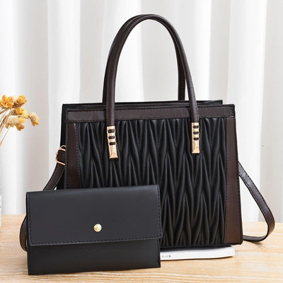 (WDL5558) PU Lady Bags Pleated Decoration Shoulder Bag and Messenger Handbag