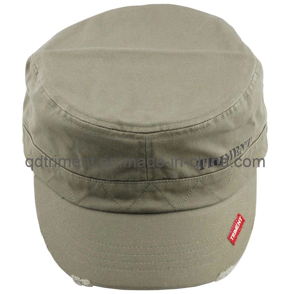 Contrast Stitches Grinding Washed Embroidery Army Military style Cap (TRM013)