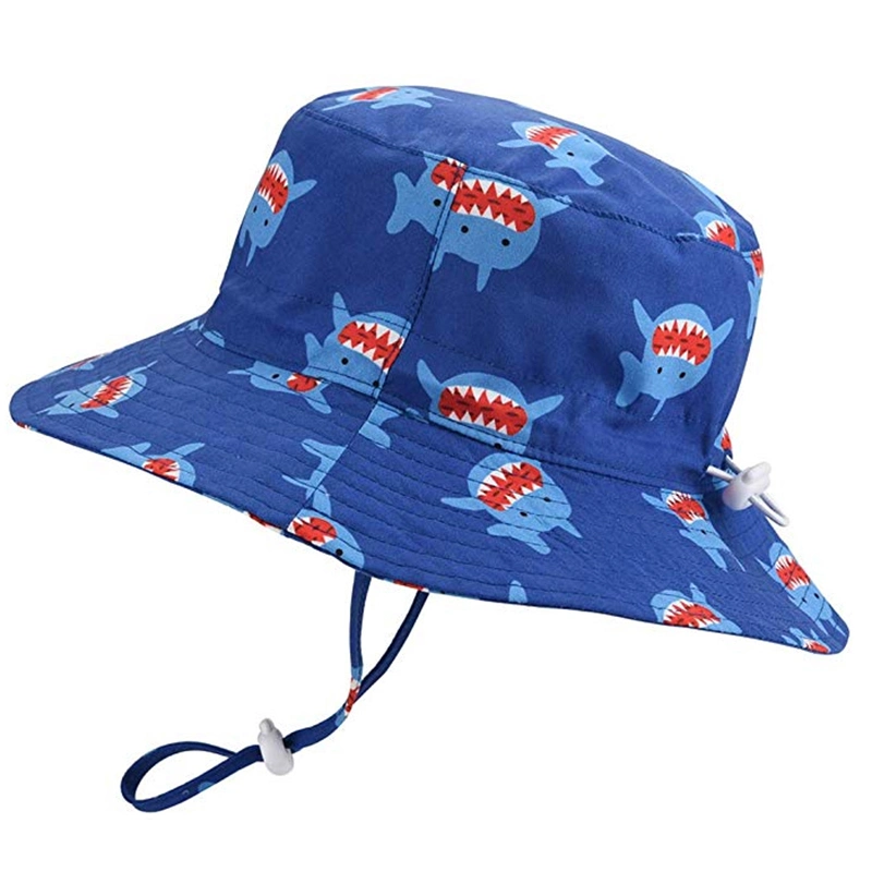Custom Baby Sun Hat Kids Wide Brim Summer Play Hat Bucket Hat with String Adjustable