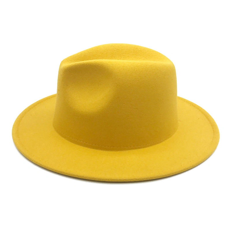 2 Tone Kids Size Fedora Hat Wide Brim Wool Felt Panama Hat