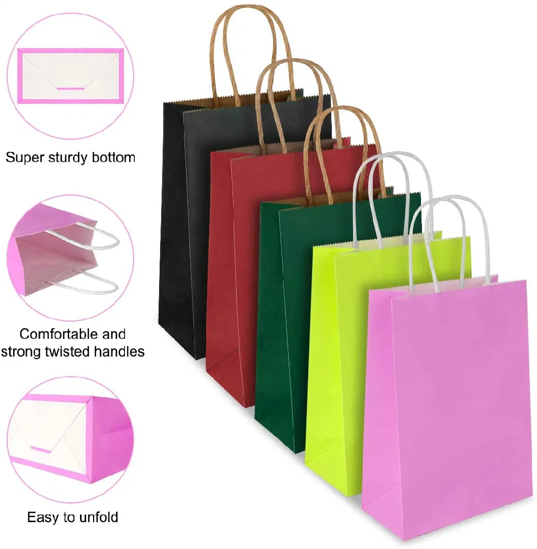 Gift Shopping Paper Packaging Bags with Handles for Business Boutique