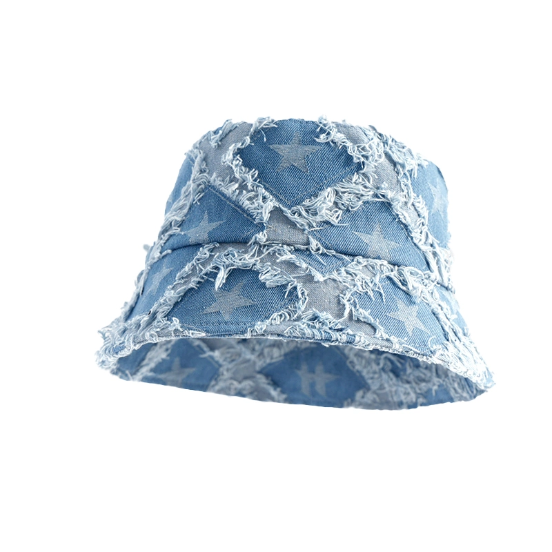 Wholesale Fashion Manufacturer Custom Spring Summer Unisex Denim Bucket Hat Fisherman Hat for Sun Protection