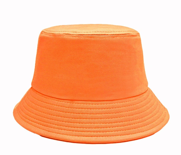 Pure Cotton Summer Fisherman Hat Single Sided Casual Advertising Basin Hat Printed Logo Solid Color Woven Bucket Hat