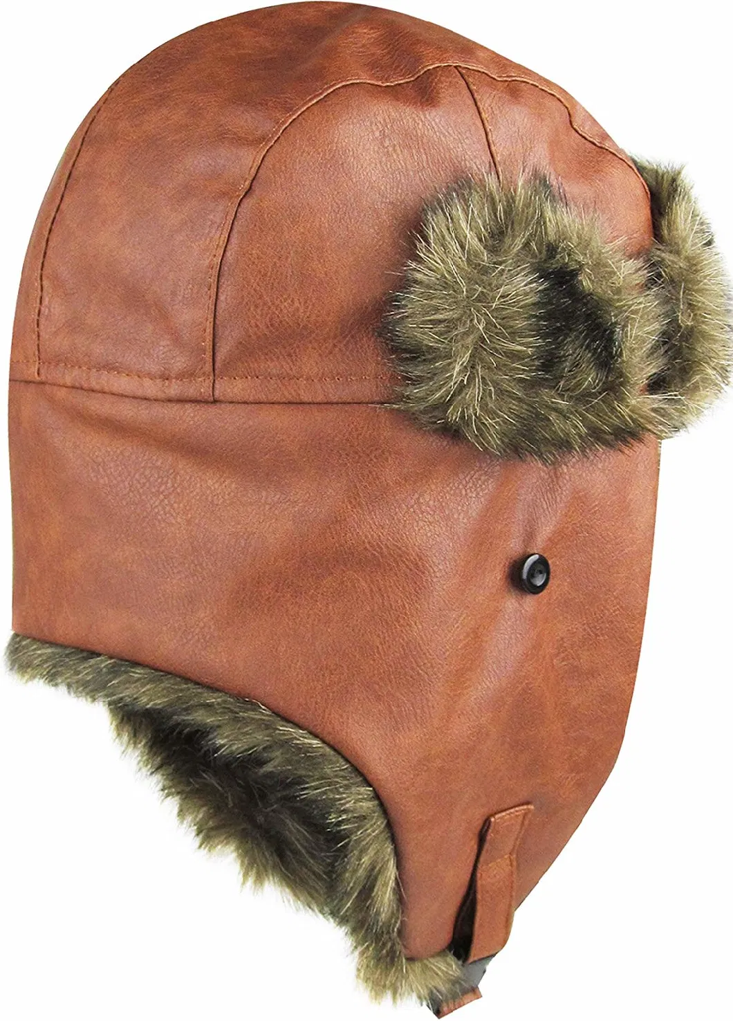 Wholesale Good Quality Winter Trooper Trapper Hunting Warm Leather Hat Ushanka Fur Aviator Hat