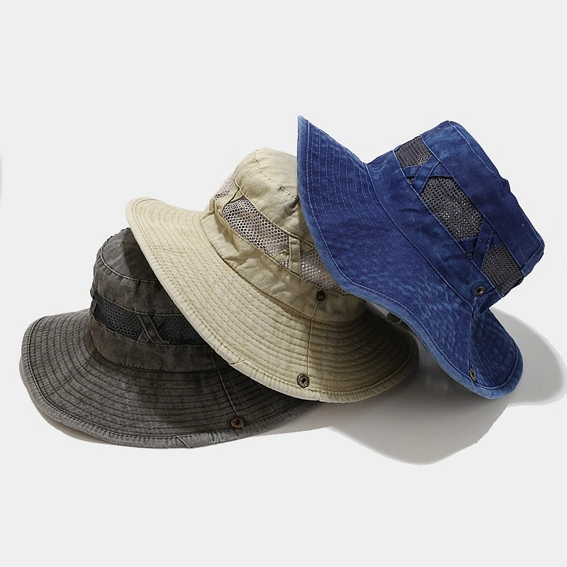 Unisex Washed Fashion Hats Retro Summer Fisherman Cap Cotton Outdoor Upf 50+ Waterproof Boonie Hat Summer UV Protection Sun Caps