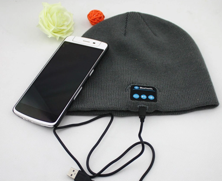 Bluetooth Custom Knit Hat Embroidered Logo Beanie Winter Hat