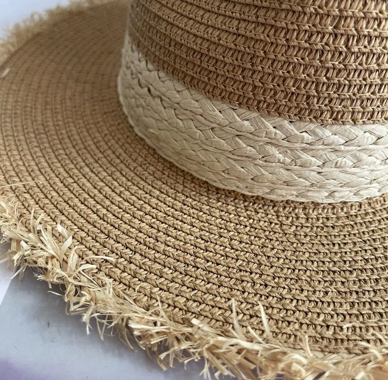 Straw Hat, Fur-Trimmed Straw Hat, Gentleman&prime;s Hat, Top Hat, Sun Visor, Beach Straw Hat