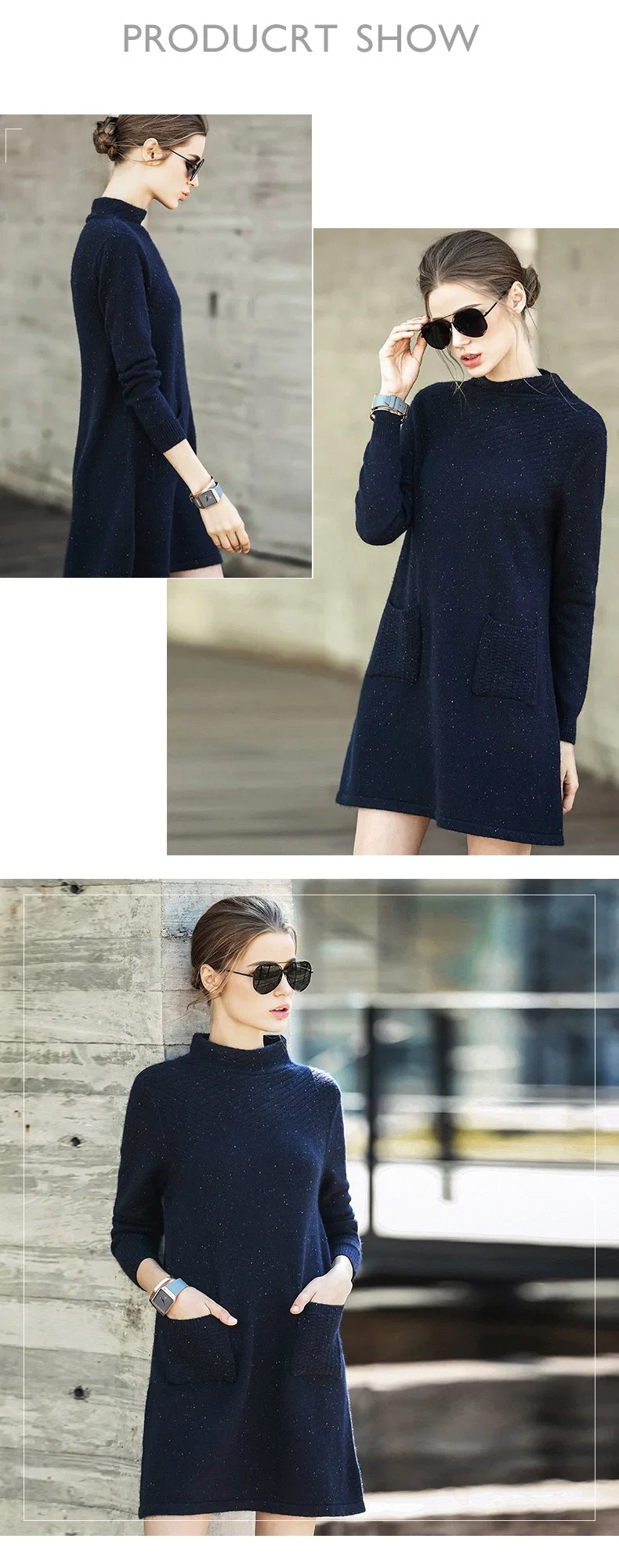 Women&prime; S Fashion Cashmere Sweater Mock Neck 16brdw002-2