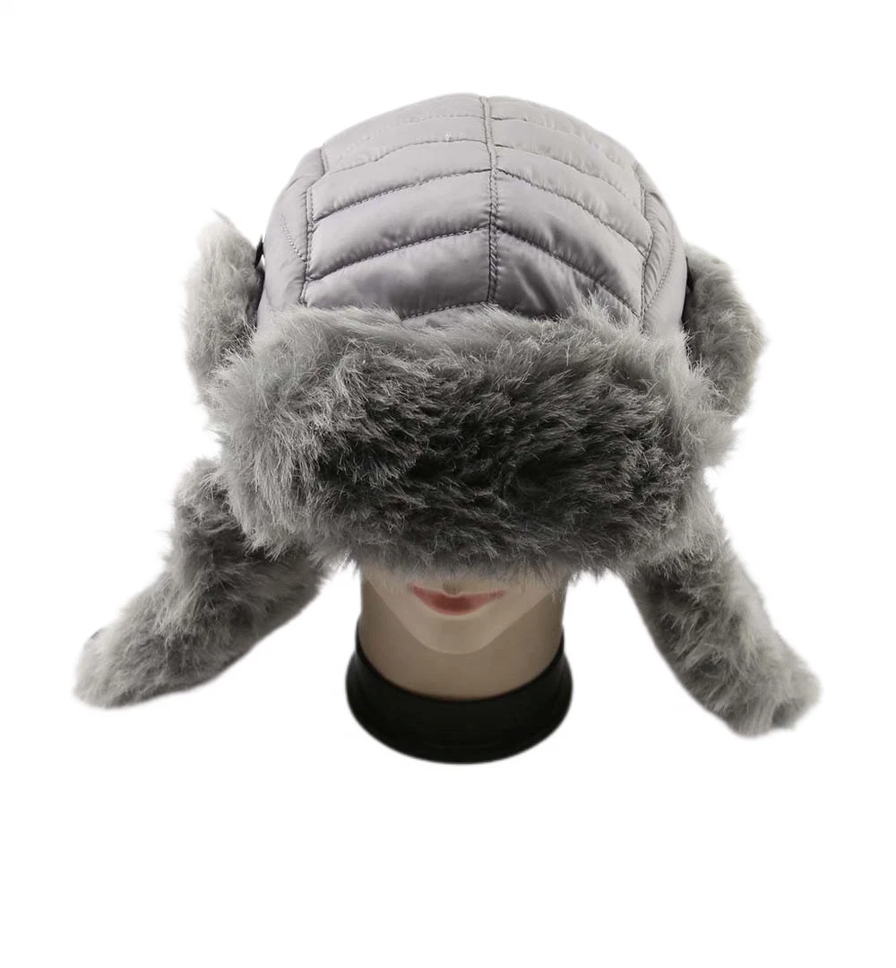 Winter Warm Waterproof Bomber Trapper Faux Fur Hat with Foldable Ear Cover Comfortable and Breathable Russian Style Hat Cap