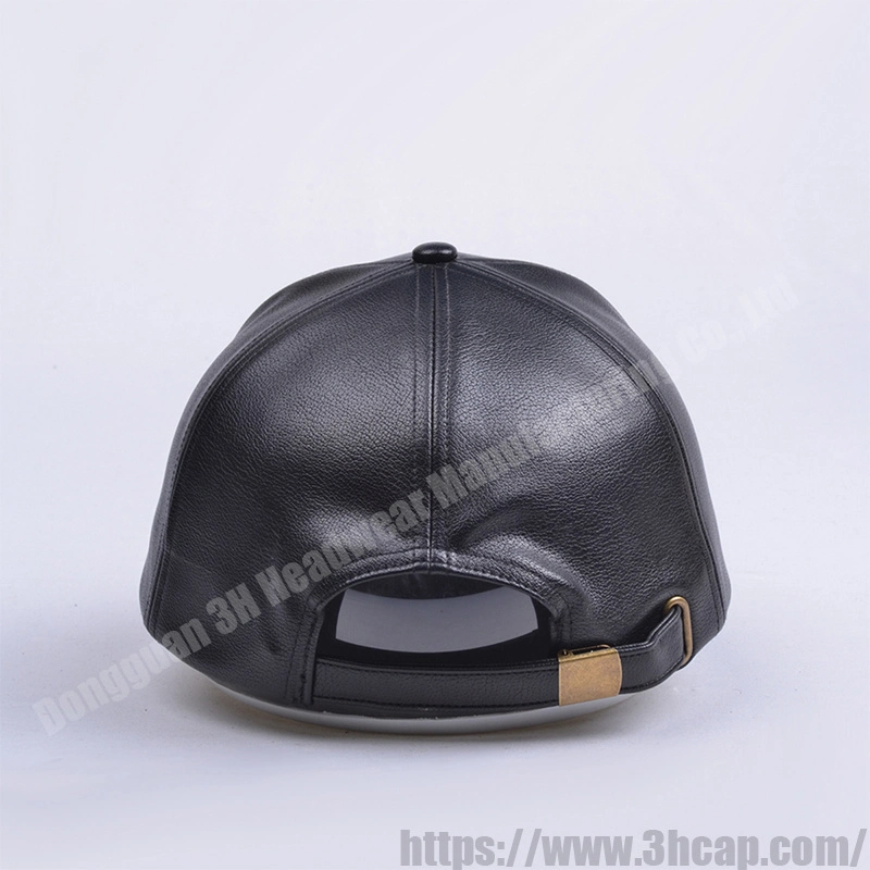 3hcap High Quality Vintage 6 Panel Baseball Gorras Custom Logo PU Leather Hats Caps