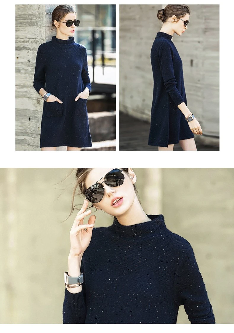 Women&prime; S Fashion Cashmere Sweater Mock Neck 16brdw002-2