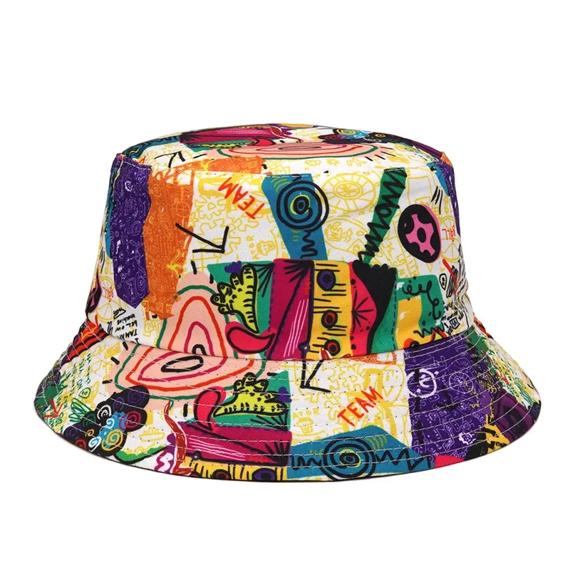 New Creative Multiple Styles Printed Bucket Hats Bulk Unisex Reversible Fisherman Bucket Hats Custom