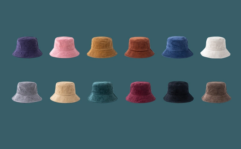 Heavy Winter Plush Fabric Samples Cheap Woman Bucket Hat Fisherman Cap