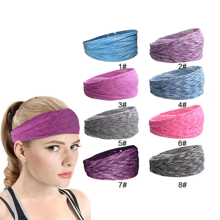 Factory Price Elastic Sport Sweatband Turban Headband Headwear, Custom Made Kerchief Hairband for Yoga Pilates Fitness Running Bandana Headbands