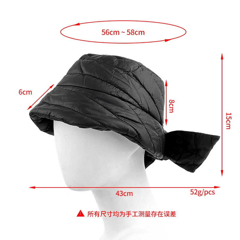 Women Winter Bucket Hat PU Leather Double-Sided Wearing Warm Bucket Cap Fisherman Hat