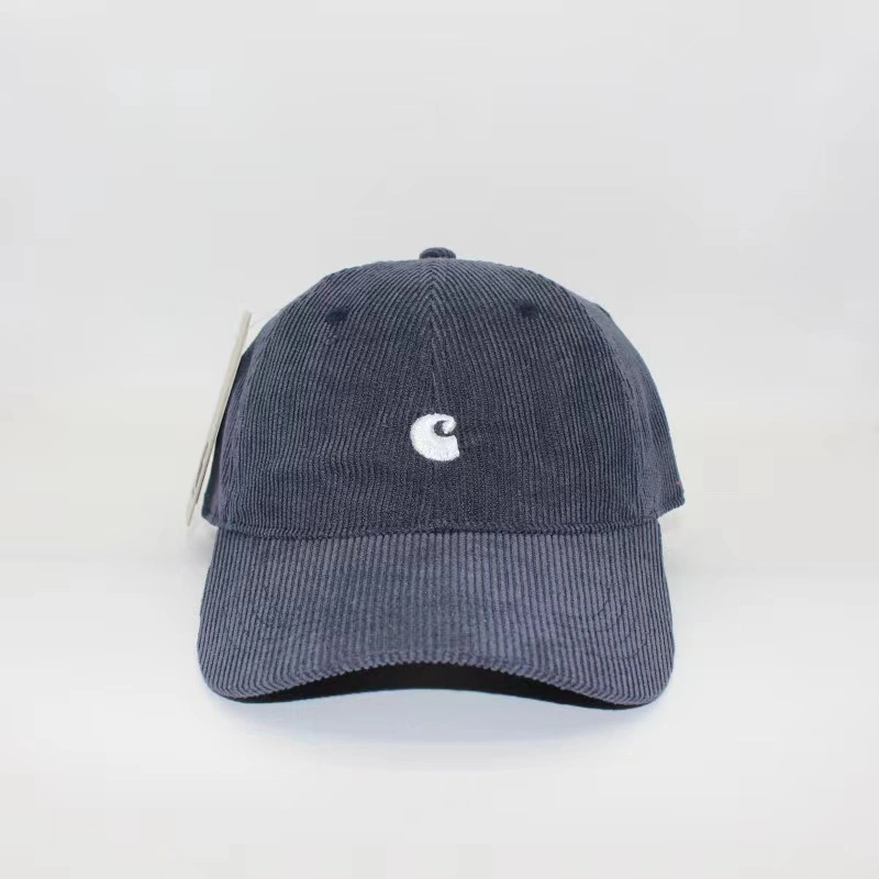 High Quality Promotional Custom Logo Corduroy Dad Hat 6 Panel Hat with Embroidery