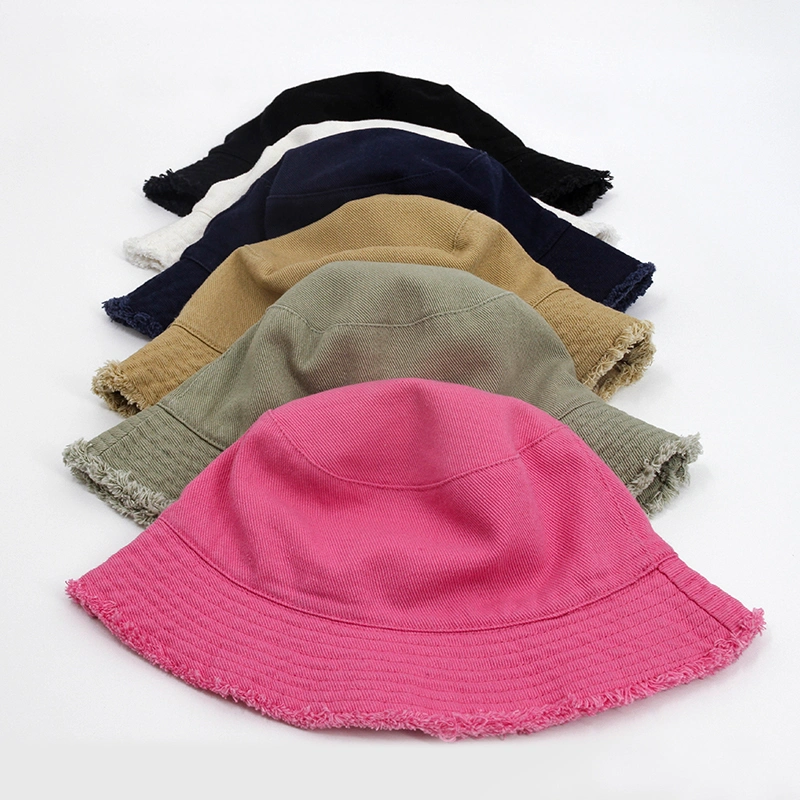 Multi Color Spring/Summer 100% Cotton Vintage Washed Bucket Custom Sunscreen Fisherman Hat