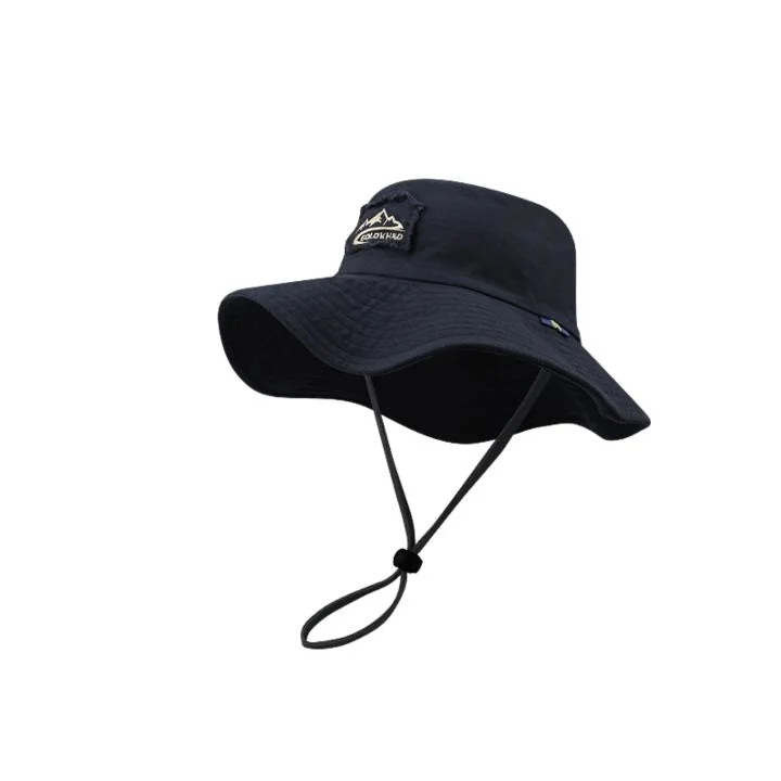 Manufacturer Custom Spring Summer Large Brim Sun Protection Climbing Hat Windproof Rope Bucket Hat Fisherman Hat