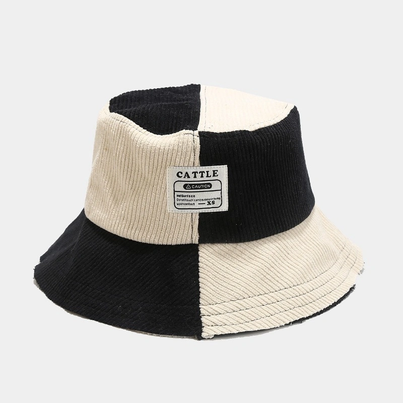 Corduroy Bucket Hat Adults Summer Fishing Hat Outside Sun Protective Casual Bucket Cap for Outdoor Fashion Cap Customized