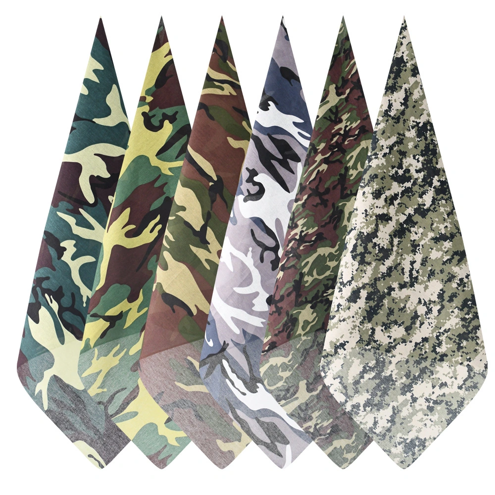 100% Cotton Camouflage Head Wrap Wristband Kerchief Bandanas of Camo Pattern 23G