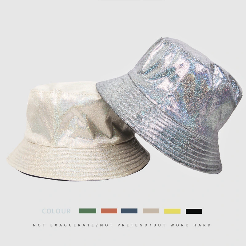 PU Leather Fisherman Hat Basin Hat Uninsex Wear Foldable Travel Hat Flat Top Sunshade Bucket Hat