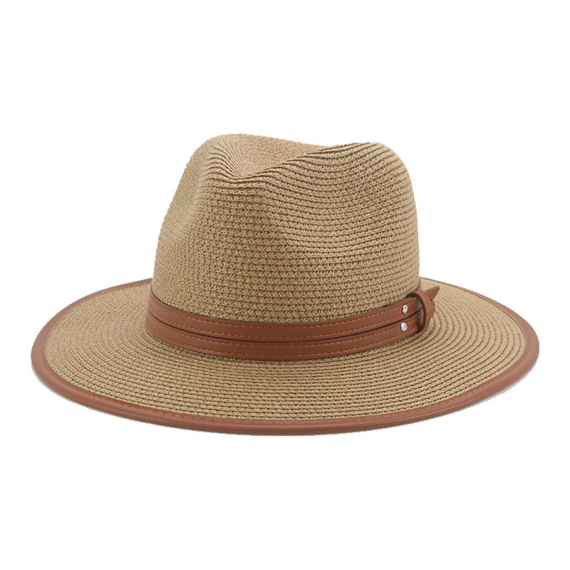 Wholesale Spring Summer Korean Wrapped Paper Straw Beach Cap Lady Designer British Fashion Sun Hat