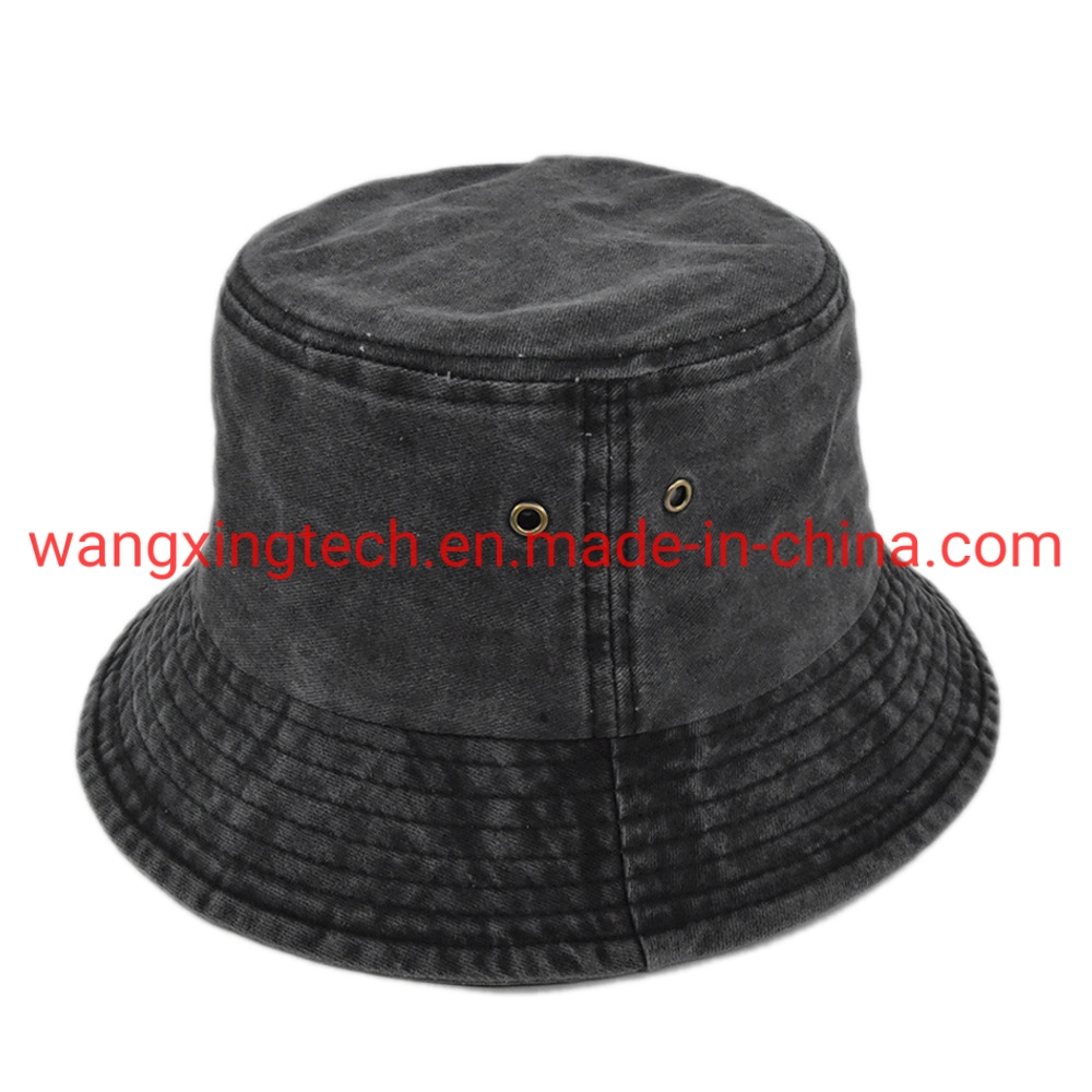 Wholesale Bucket Hat Fishing Men&prime; S Cowboy Flat Top Hat Women&prime; S Pure Cotton Washed Cap