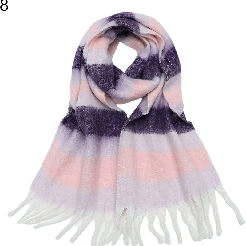 Multi-Color Fringed Scarf