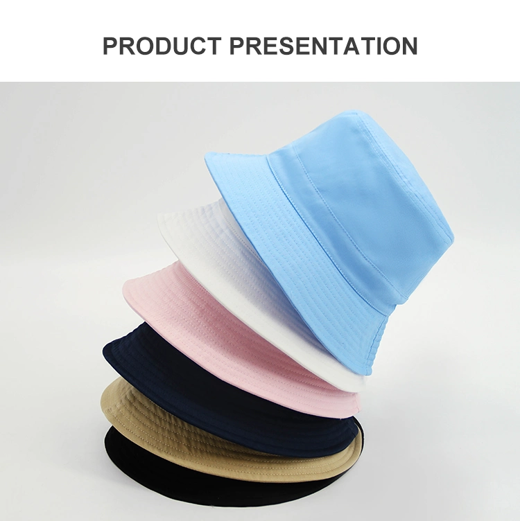 Private Label Custom Print Flat Top Wide Brim Fisherman Bucket Hat Caps for Men Women