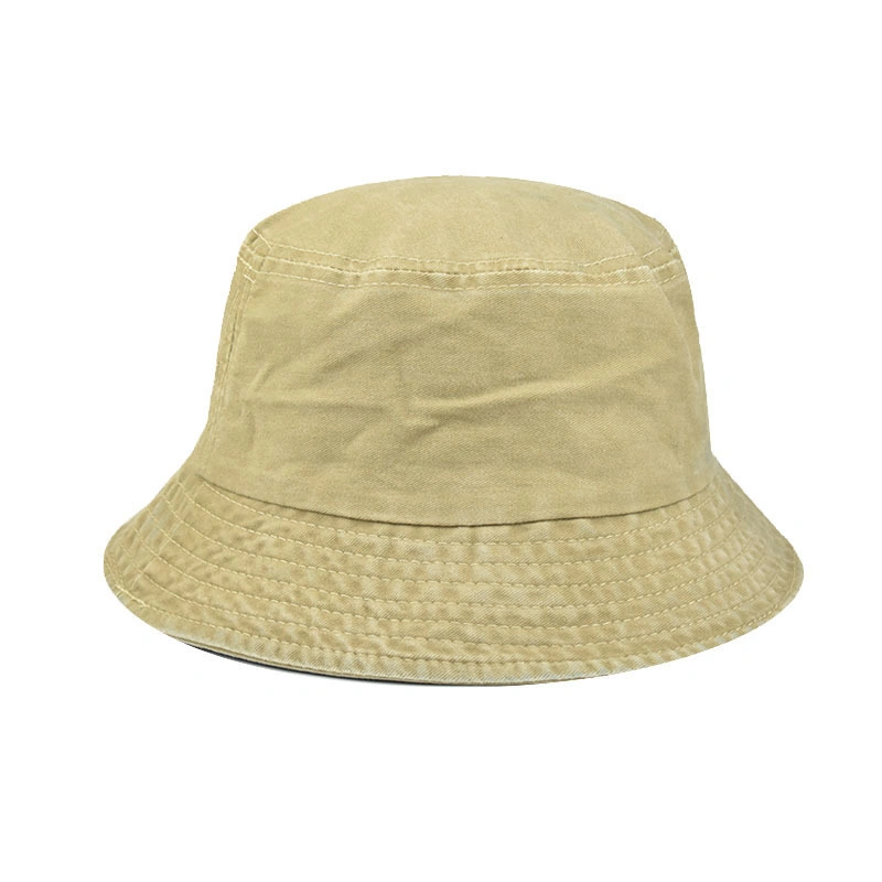 Wholesale Plain Unisex Folding Vintage Nylon Fisherman Custom Washed Denim Bucket Hats