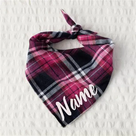 Pet Dog Bandana Buffalo Blue Plaid Dog Bandana Personalized Custom Bandana with Logo