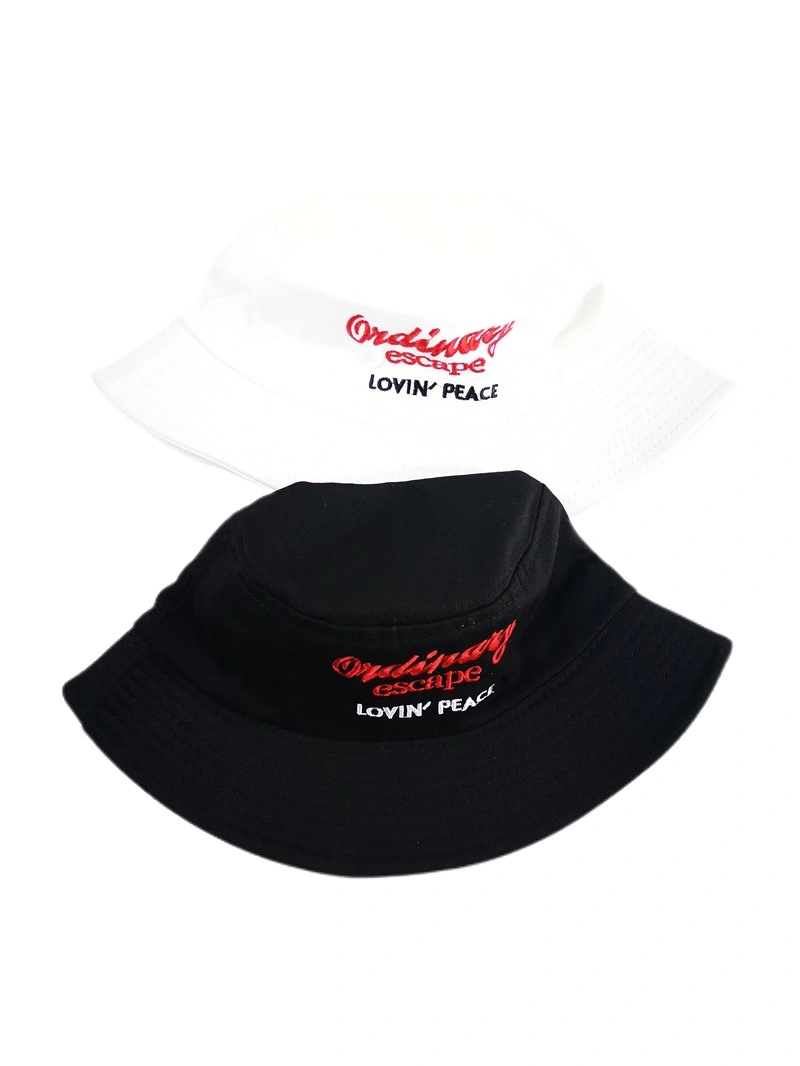 High Quality Cotton Bucket Hat with Embroidery Summer Fashion Fishing Hat Outdoor Sun Protective Casual Cap Fisherman Hats