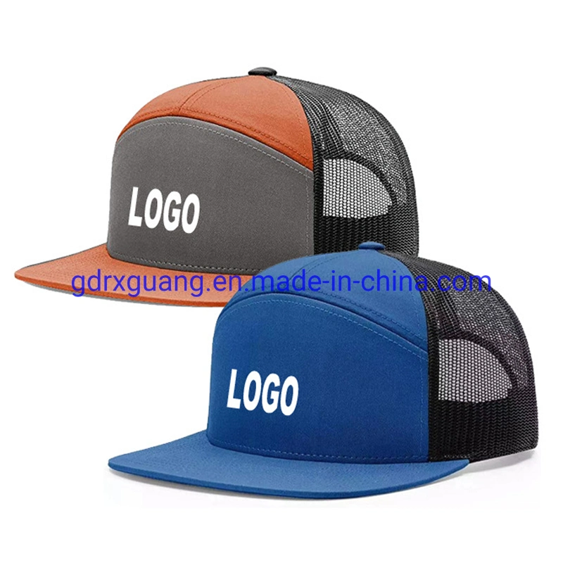 High Quality 7 Panel Fitted Hats Basketball Snapback Caps with Custom Logo