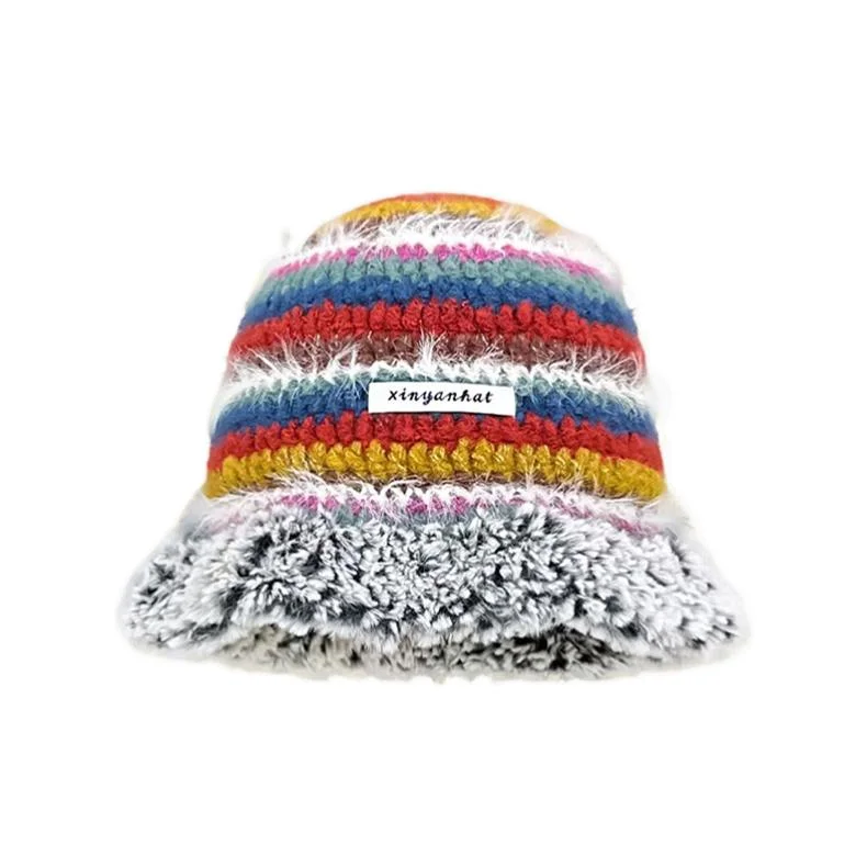 Popular Knit Bucket Women Designer Knit Custom Winter Warm Wool Washed Knitted Waffle Plain Beanie Hat