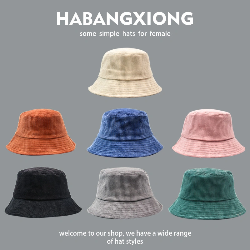 Heavy Winter Plush Fabric Samples Cheap Woman Bucket Hat Fisherman Cap